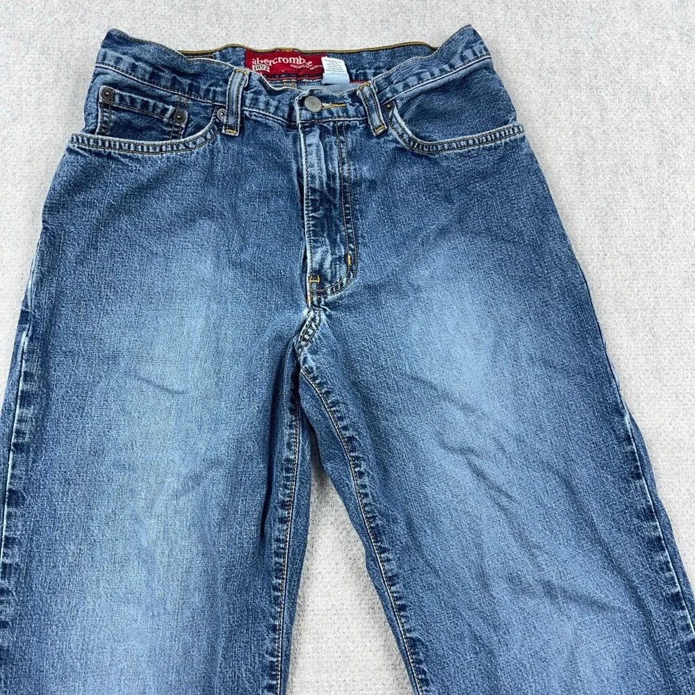Vintage Y2K Abercrombie & Fitch Jeans Boys 12 Bootcut Baggy Youth 26x22 *